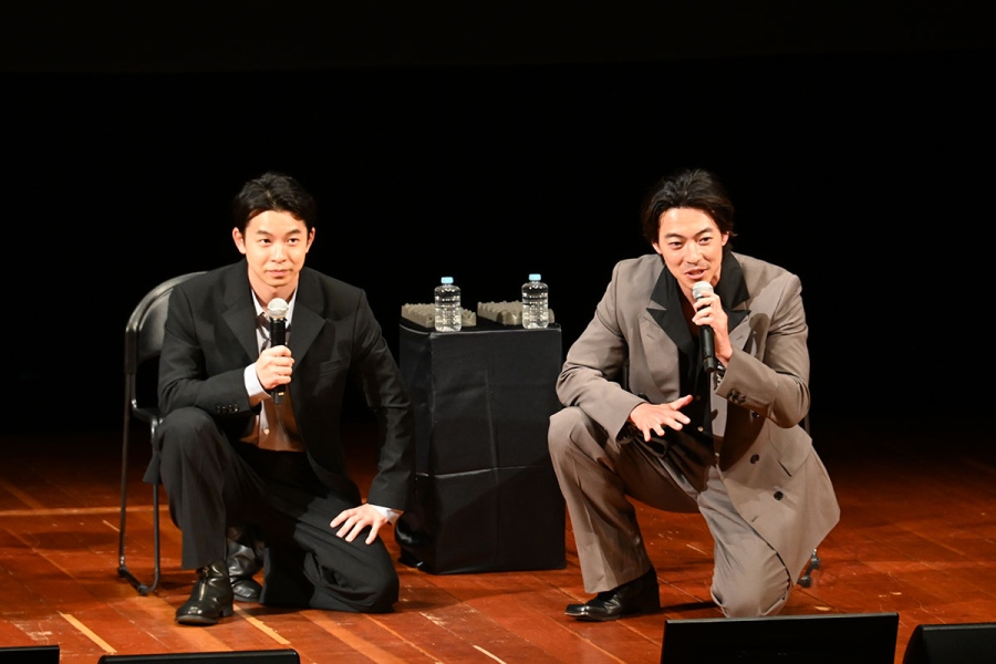 「大河ドラマ『豊臣兄弟！』トークライブ in 高島」での様子。仲野太賀、大東駿介（4月19日）