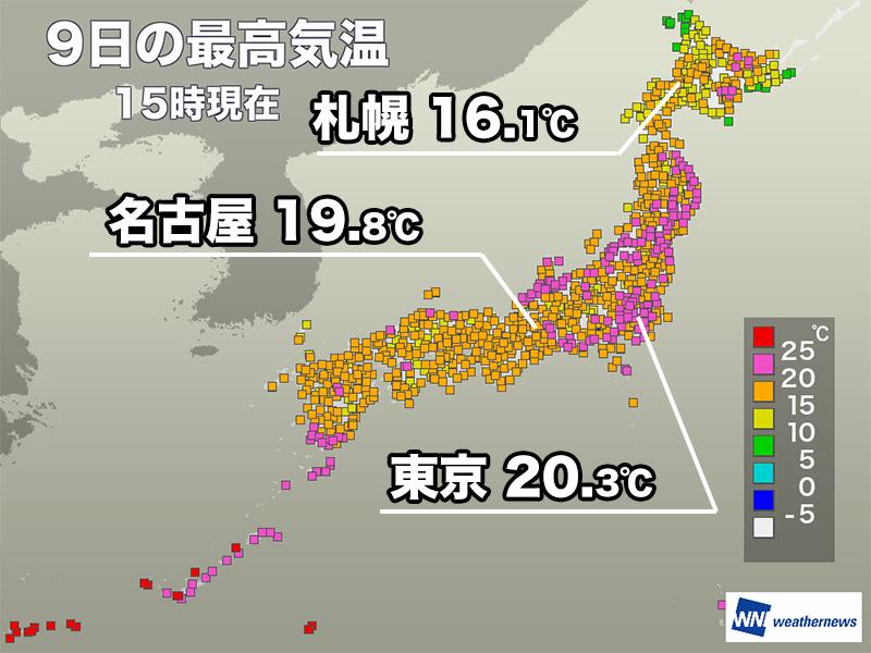 今日は全国的に気温高め 東日本や北日本は日差し暖か