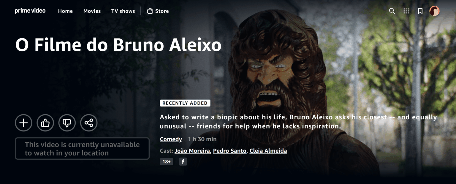 プライムにあるポルトガル映画はポルトガルでは視聴できません...わかりました