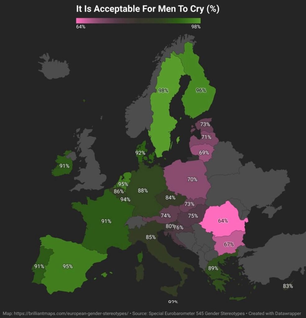 なぜ東欧には男性が感情を表に出さないという心理があるのでしょうか？