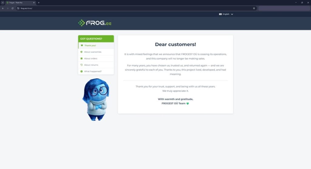 Frog はもう販売されていません。それだけです。