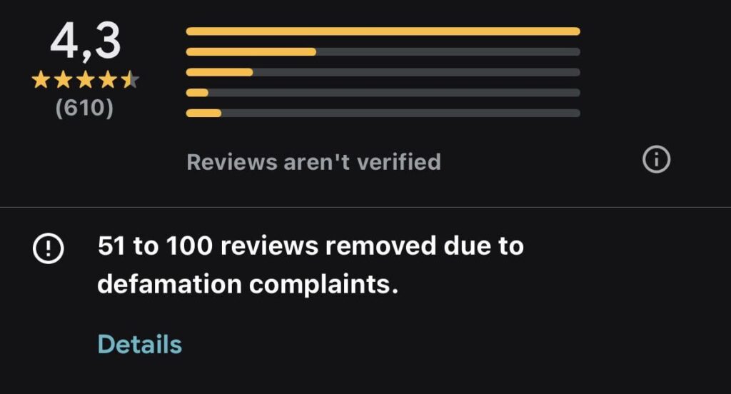 Googleマップでドイツのユーザーは「名誉毀損」として削除されたレビューの数を確認できるようになった