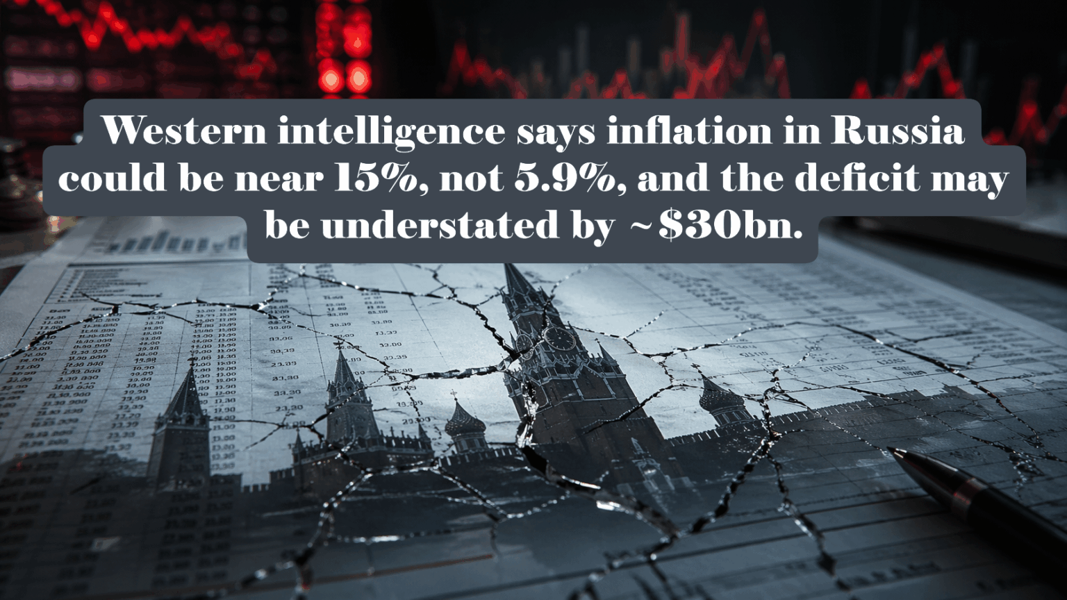 ロシアの「回復力のある」経済は統計上の幻想かもしれない。西側情報機関は、インフレ率は5.9%ではなく15%近くになる可能性があり、財政赤字は約300億ドル過小評価される可能性があると述べている。戦争支出は成長ではない。それは借金、汚職、そして戦場の焼失率だ。