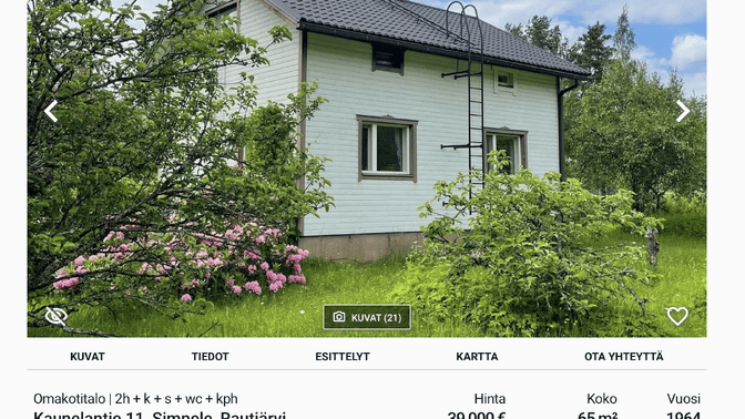 フィンランドの田舎の住宅はエストニアよりも安い、エストニア国営放送が調査