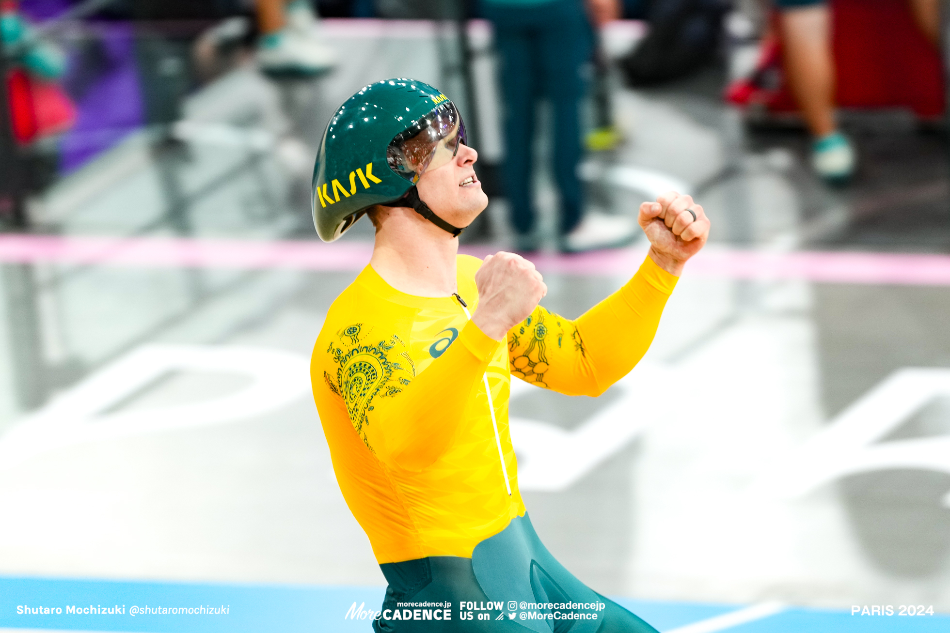 マシュー・グレーツァー GLAETZER Matthew, Australia, mens team sprint, Olympic Games Paris 2024, Saint-Quentin-en-Yvelines Velodrome, August 06, 2024 in Paris, France