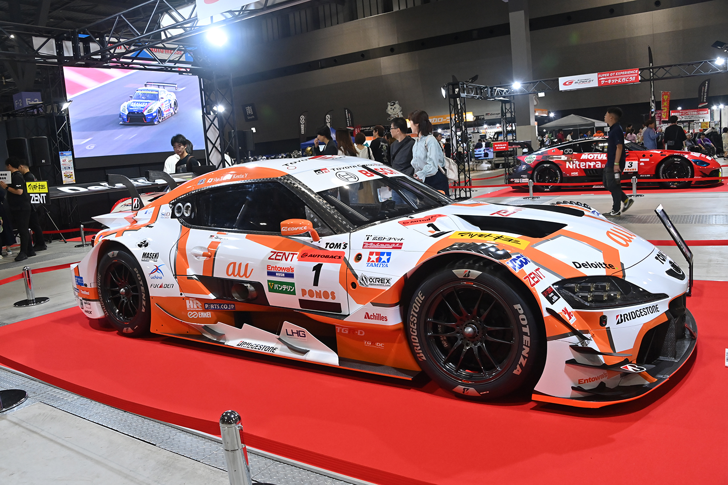 オートメッセin愛知2026のSUPER GTブースの様子