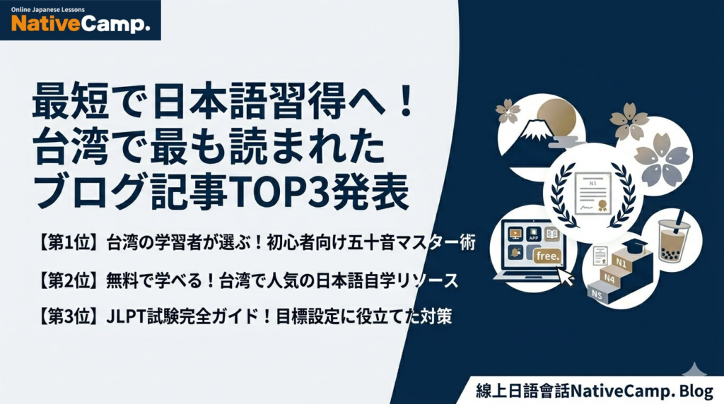 台湾の日本語学習者が今、最も読んでいる記事は？Native Camp Japaneseが公式ブログの人気記事ランキングTOP3を初公開 | 株式会社ネイティブキャンプのプレスリリース