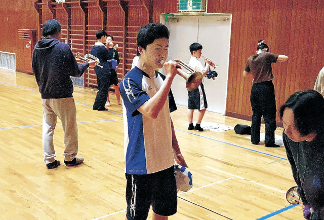 高校生ラッパ手「成長見せる」　１６、１７日 美川おかえり祭り　３人組、小６から稽古