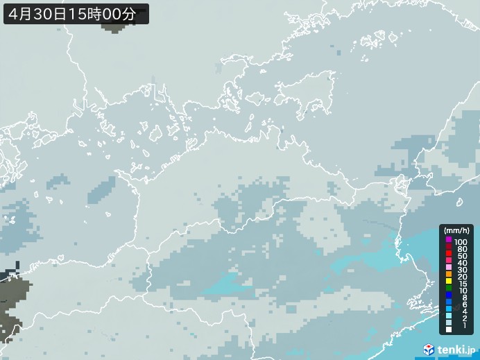 香川県の雨雲レーダー(2026年04月30日)