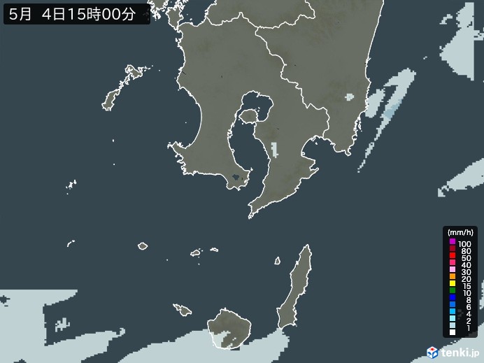 鹿児島県の雨雲レーダー(2026年05月04日)