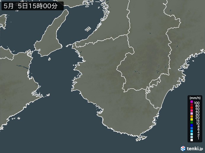 和歌山県の雨雲レーダー(2026年05月05日)