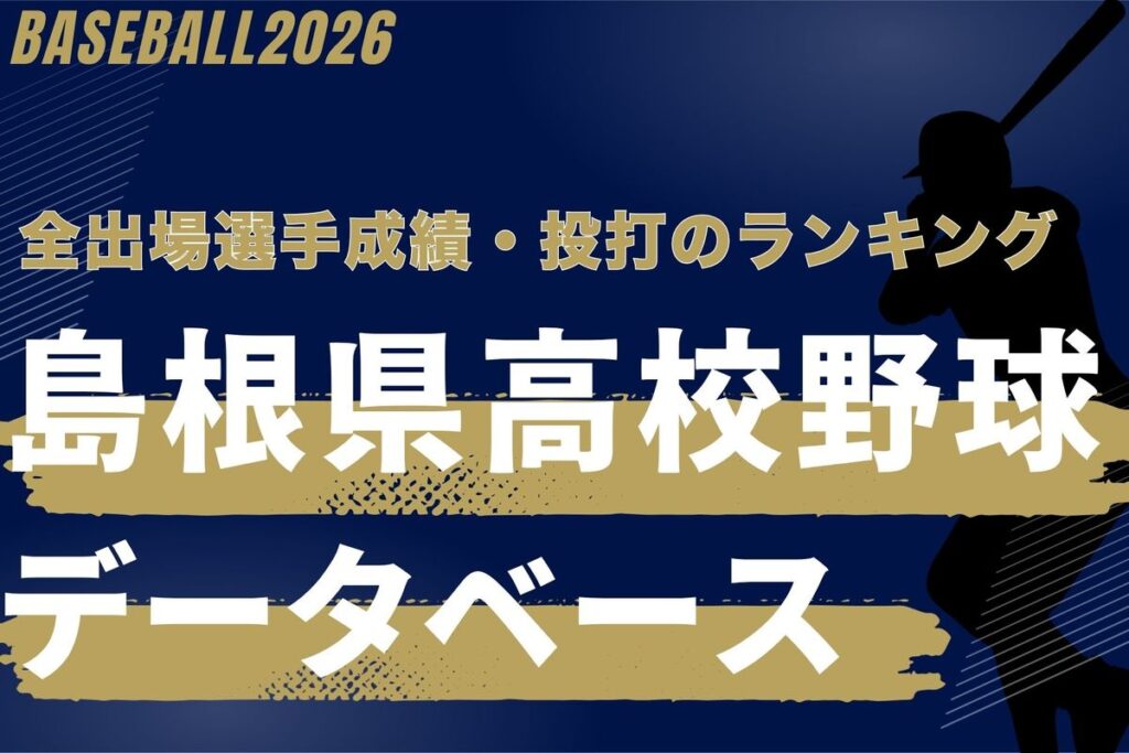 【保存版】春の高校野球島根大会　全選手成績一覧データベース　投打のランキングも | 山陰中央新報デジタル