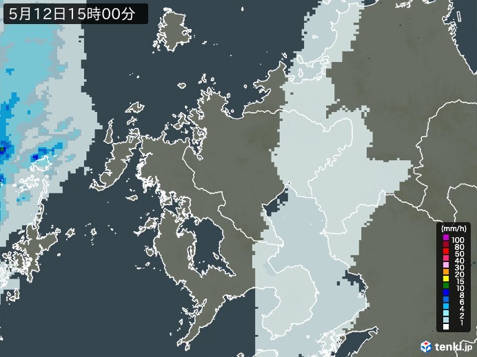 佐賀県の過去の雨雲レーダー(2026年05月12日) – 日本気象協会 tenki.jp 佐賀県の雨雲レーダー(2026年05月12日)