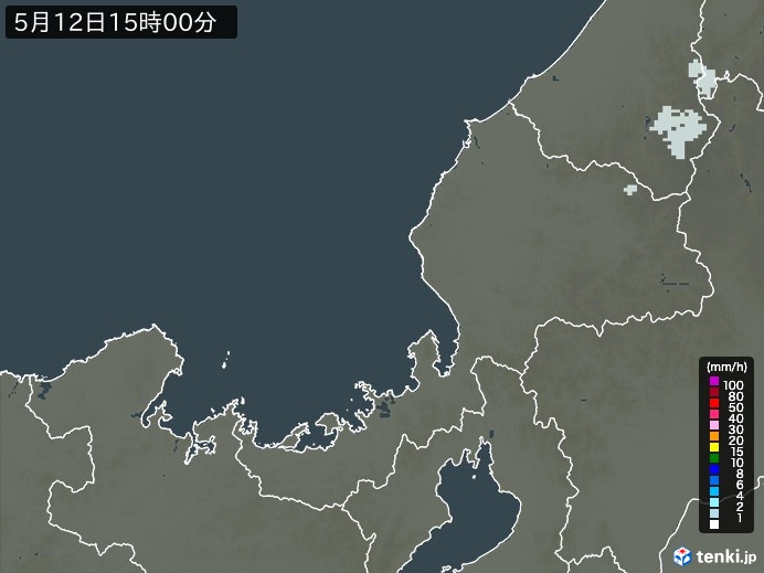 福井県の雨雲レーダー(2026年05月12日)