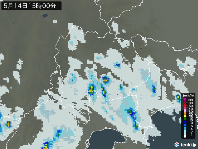 山梨県の過去の雨雲レーダー(2026年05月14日) – 日本気象協会 tenki.jp 山梨県の雨雲レーダー(2026年05月14日)