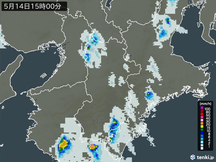 奈良県の過去の雨雲レーダー(2026年05月14日) – 日本気象協会 tenki.jp 奈良県の雨雲レーダー(2026年05月14日)