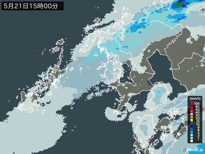 長崎県の過去の雨雲レーダー(2026年05月21日) – 日本気象協会 tenki.jp 長崎県の雨雲レーダー(2026年05月21日)