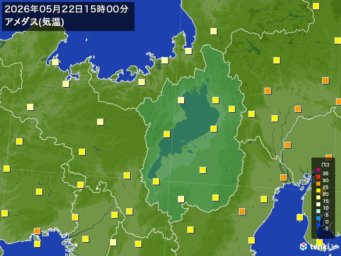 滋賀県の過去のアメダス実況(2026年05月22日)(気温) – 日本気象協会 tenki.jp 滋賀県の過去のアメダス実況(2026年05月22日)(気温) - 日本気象協会 tenki.jp