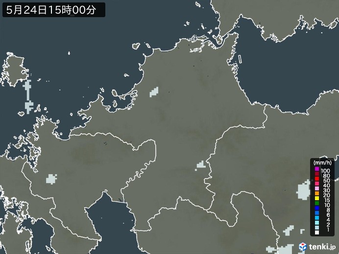 福岡県の過去の雨雲レーダー(2026年05月24日) – 日本気象協会 tenki.jp 福岡県の雨雲レーダー(2026年05月24日)