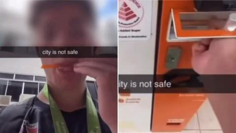 シンガポールでフランスの十代の少年が自動販売機のストローを舐めて元に戻した罪で懲役2年に処せられる可能性がある。