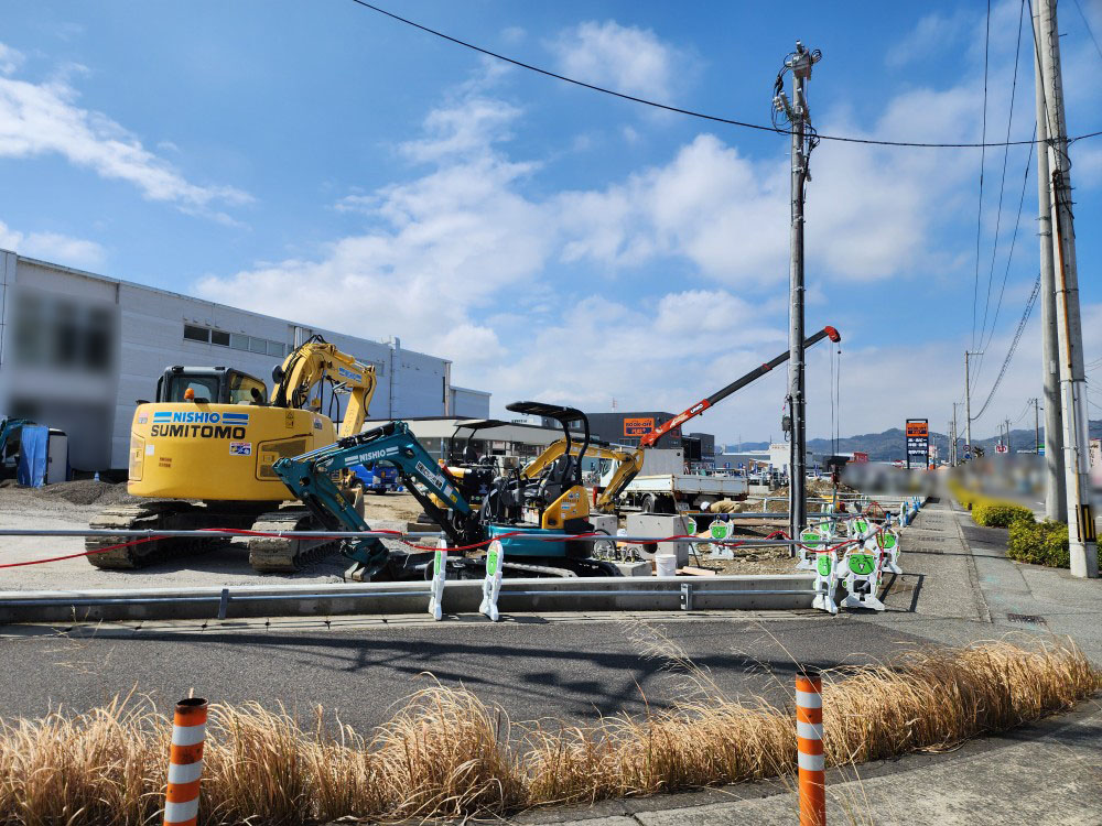 「セブンレブン徳島沖浜3丁目店」新築工事の様子。2026年3月撮影