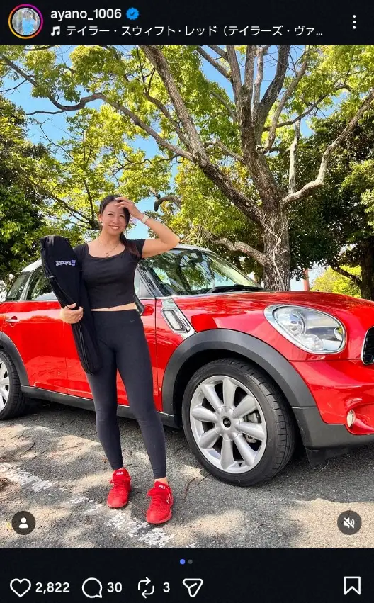 プロテニス選手・園田彩乃　愛車は英国生まれのスポーツ感あふれるレッドカラー「カッコいい」 - スポニチ Sponichi Annex スポーツ