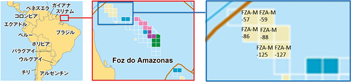 図6 Foz do Amazonas盆地Petrobras保有鉱区図