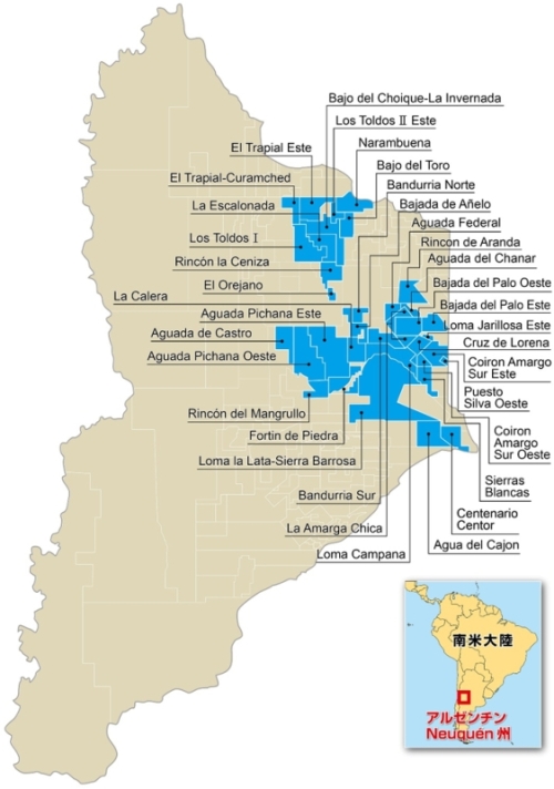 (図4)Neuquén州主要鉱区図
