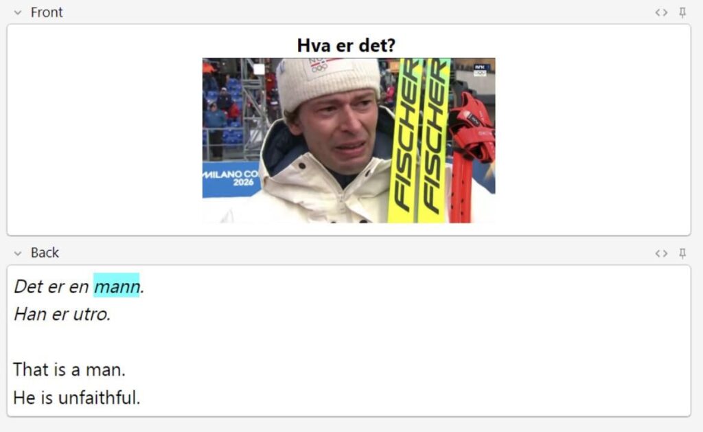 私はフラッシュカードを作ってノルウェー語を勉強しています。これですぐに流暢に話せるようになると思いますか? ❤️