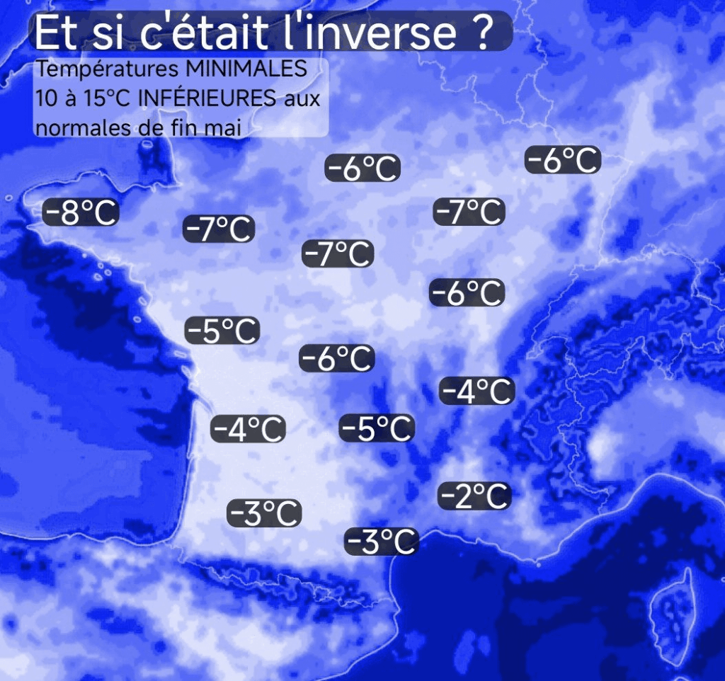 逆に、気温の異常が季節平均より **10 ～ 15°c** 低かった場合はどうなるでしょうか?