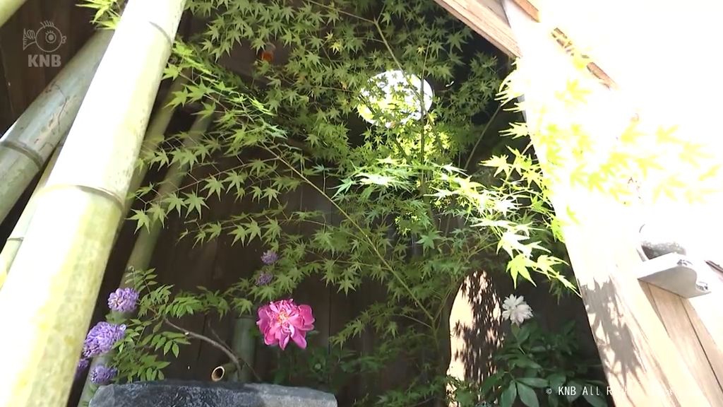 軽トラックの荷台に広がる庭園美 富山駅南口で展示