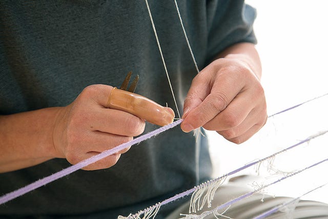 本場結城紬の絣括り