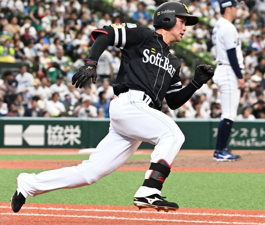 打ってから二塁到達まで7・3秒！ 中前二塁打を放ったソフトバンク庄子雄大「一塁回ったときにいけると思った」 - 西スポWEB OTTO!