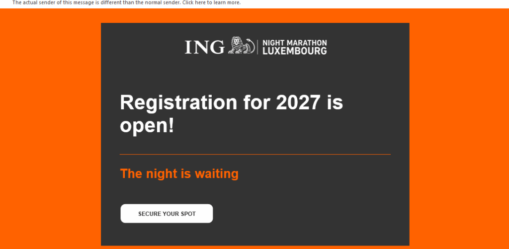 ING マラソン、待ってはいけません。今すぐ場所を確保してください