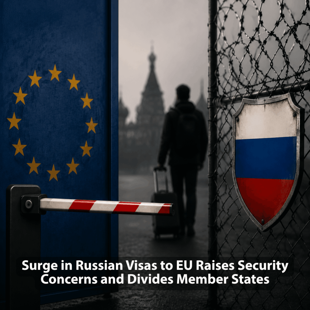 EU加盟国は2025年にロシア人に62万件以上のビザを発給したが、戦争と制裁にもかかわらず10％増加し、一部の首都はこの開放性が影響力のために悪用され、モスクワの侵略に対する統一的圧力を弱体化させる可能性があると警告し、緊張を煽っている。