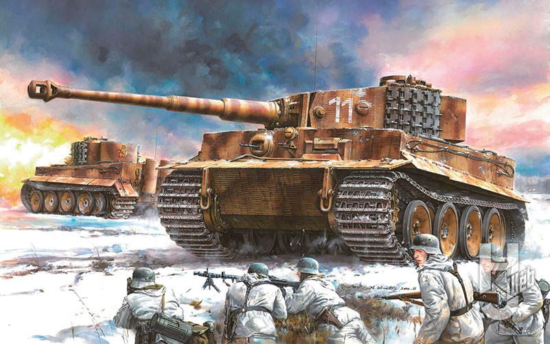 WWII ドイツ軍 ティーガーI型中期型 ツィンメリットコーティング仕様 第506重戦車大隊 東部戦線1944 マジックトラック/アルミ砲身/3Dプリントマズルブレーキ付属
