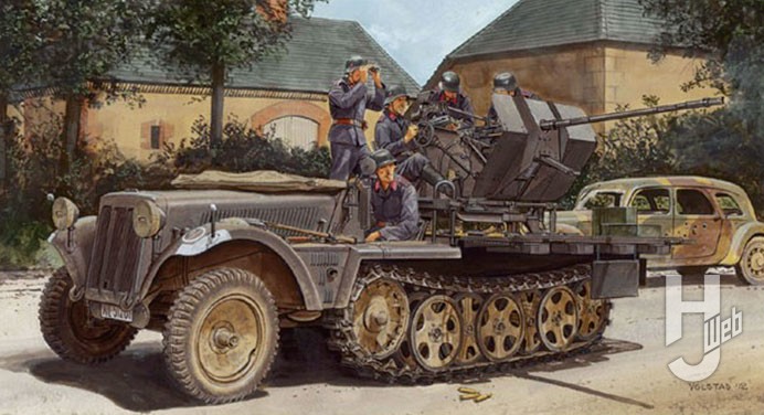 WWII ドイツ軍 Sd.Kfz.10/4 1トンハーフトラック 2cm対空機関砲 Flak30搭載型 1939年生産型
