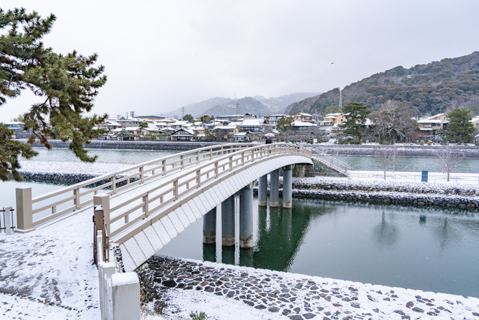 ２０２５年２月８日　橘橋の雪景色画像