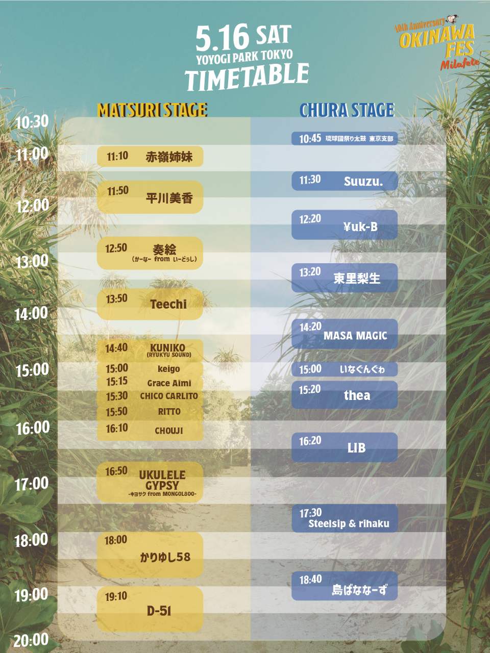 OKINAWA FES Milafete 2026_代々木公園_タイムテーブル
