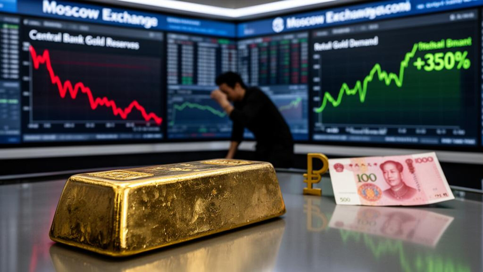 【ロシア経済】24年ぶりの大規模金売却　赤字拡大でロシア中央銀行が4カ月連続で資金化