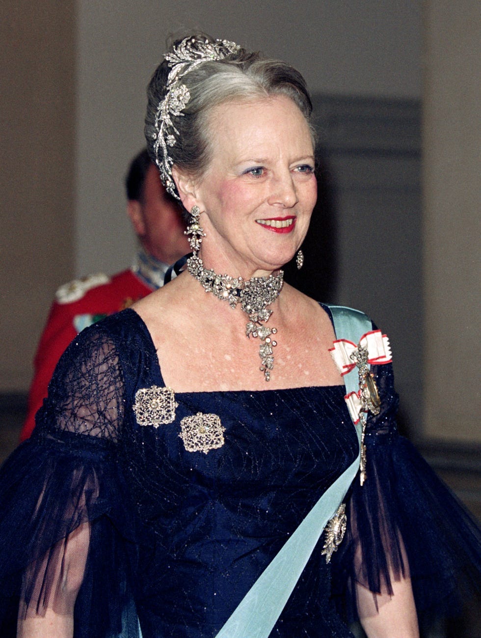 formal attire with decorative jewelry and accessories