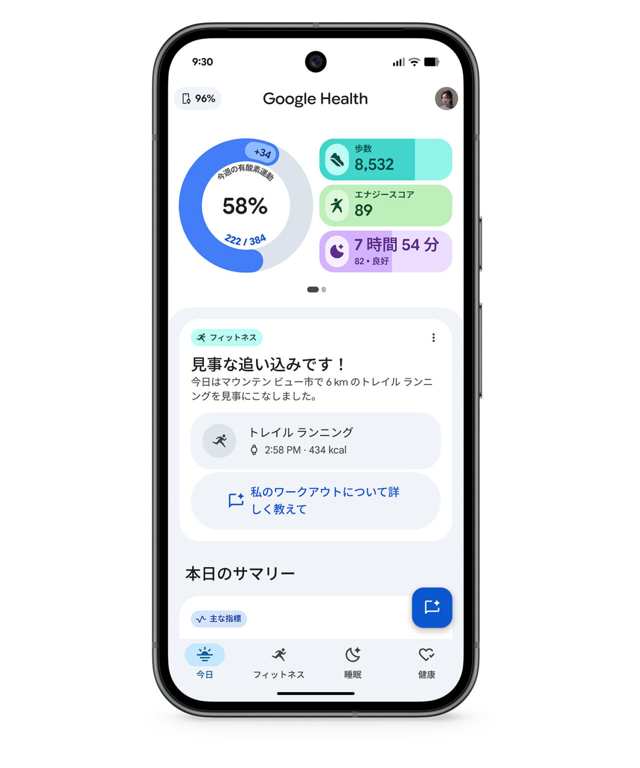 Gemini搭載で月額1500円のパーソナルAI健康アドバイザー「Google Health コーチ」発表　FitbitやPixel Watchで個々人に最適なインサイトを提供 - ITmedia PC USER - ITmedia