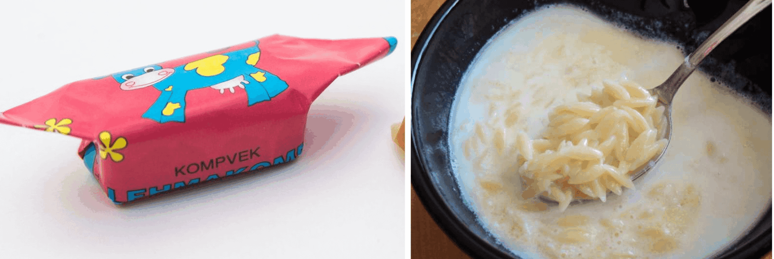 懐かしい、または子供の頃の食べ物や味はありますか？例えば。幼稚園の牛乳キャンディーやミルクスープ。学校でもソーセージソースだけど、ググると写真がどれも「余計」すぎる。ソーセージキューブをクリームソースに漬けただけ。そして、少し硬すぎるジャガイモや、例えば、ニンジンのサラダ。まあ「基本的な」つまり。