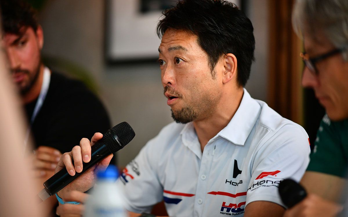 メディアラウンドテーブルで発言するホンダ・レーシングの折原慎太郎トラックサイドゼネラルマネージャー兼チーフエンジニア、2026年5月3日(日) F1マイアミGP（マイアミ・インターナショナル・オートドローム）