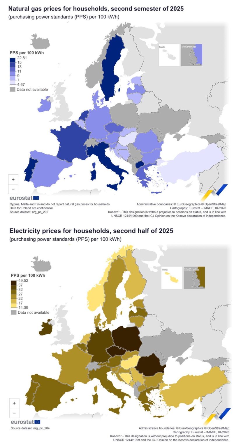 EUの電気・ガス料金を買電基準に統一（2025年下半期）