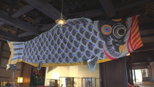 国の重要文化財で70年前制作された７ｍの手染めのこいのぼり展示　端午の節句展　山梨・南アルプス市 安藤家住宅