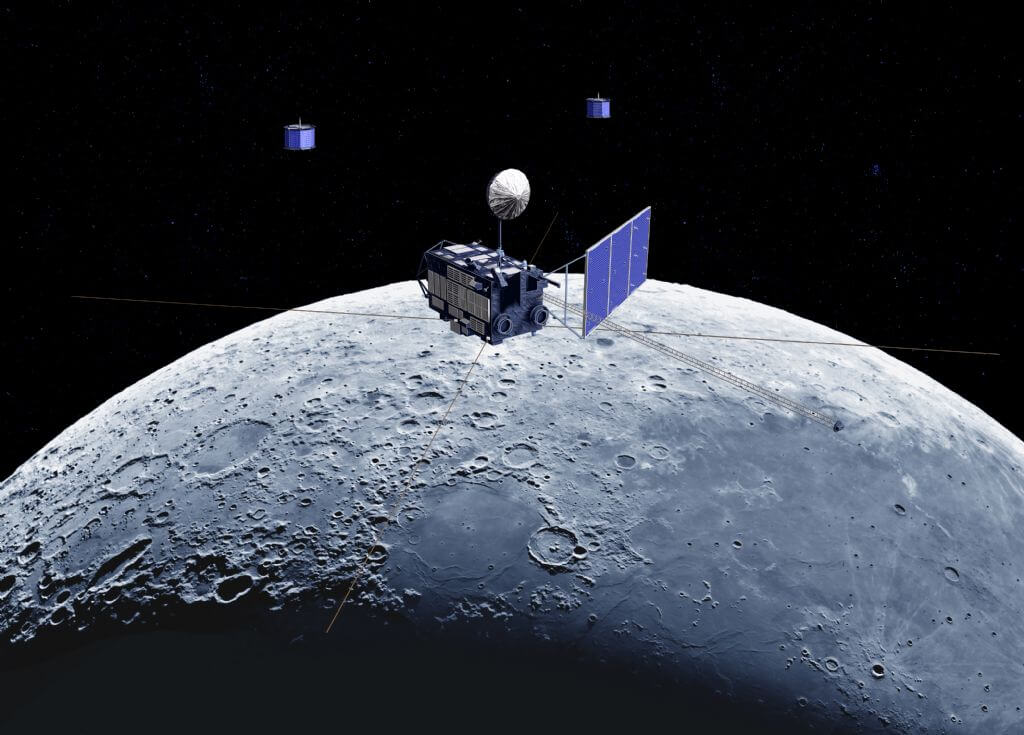 図2: 月を周回するかぐやの想像図。（Credit: JAXA）