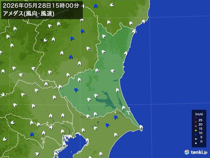 茨城県の過去のアメダス実況(2026年05月28日)(風向・風速) – 日本気象協会 tenki.jp 茨城県の過去のアメダス実況(2026年05月28日)(風向・風速) - 日本気象協会 tenki.jp