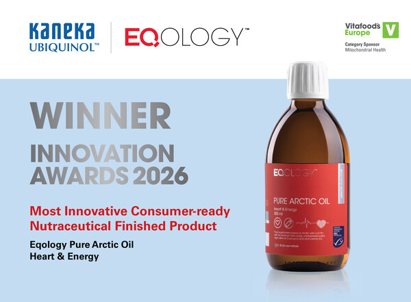 Kaneka Ubiquinol™ Wins Coveted Vitafoods Europe Innovation Award 2026 in Partnership with Eqology | Kaneka Ubiquinol™のプレスリリース