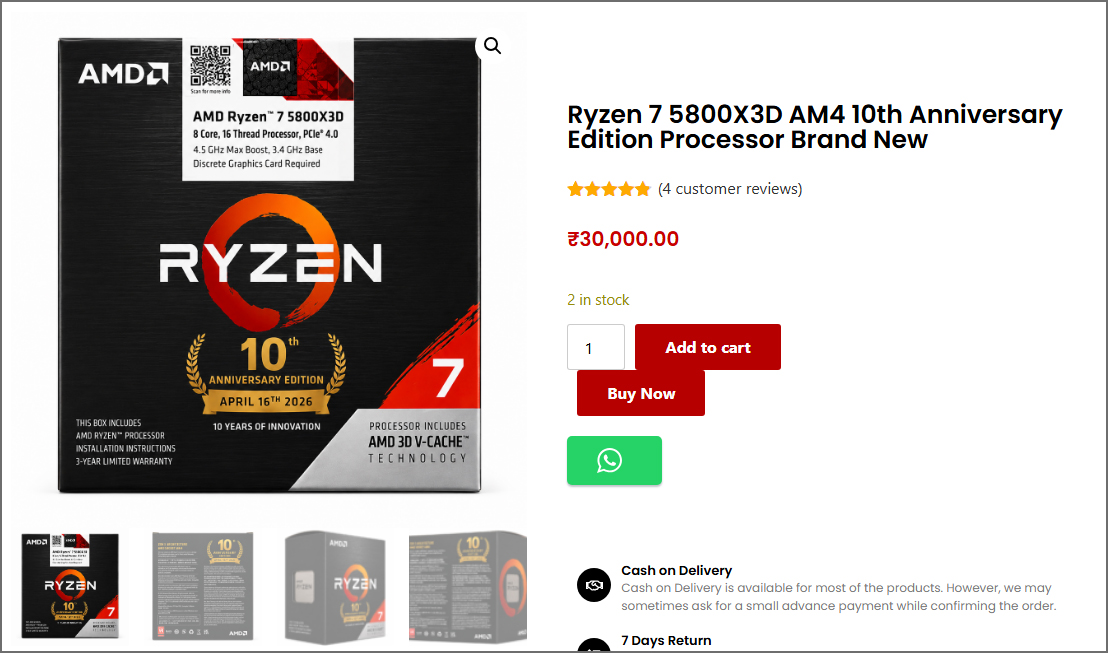 Ryzen 7 5800X3D AM4 10th Anniversary Edition